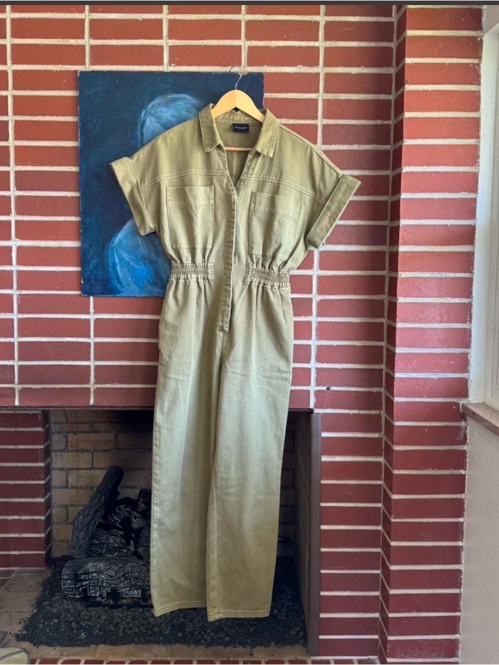 Anthropologie Utility-Inspired Olive Green Women's Jumpsuit - Picture 1 of 4
